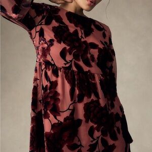 Anthropologie floral chiffon mini dress